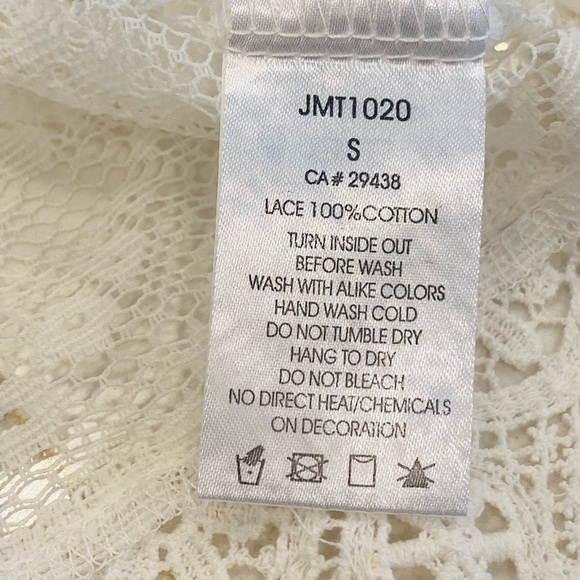 Miss Me Lace Embellished Ivory Sheer Unlined Sleeveless Top Small - Picture 8 of 8